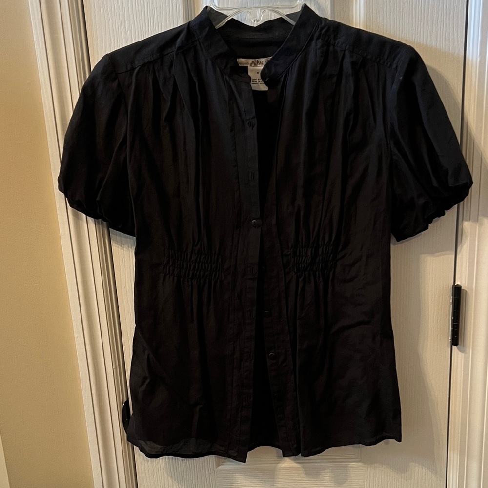 Kensie Black Short Sleeve Blouse